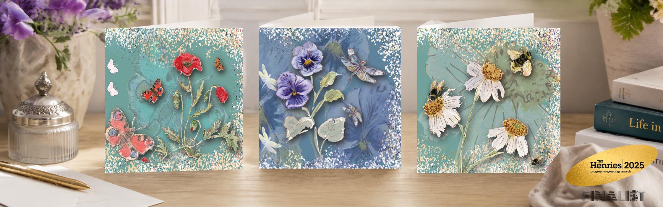 Powder Bloom Greeting Cards