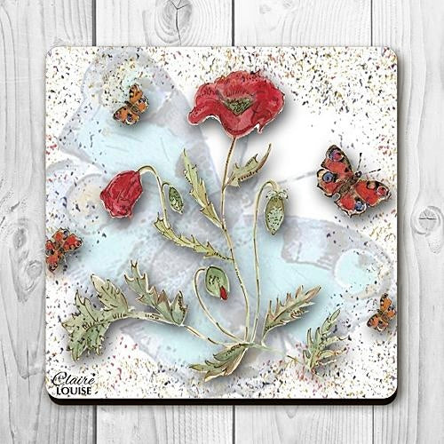 Powder Bloom Poppies Coaster