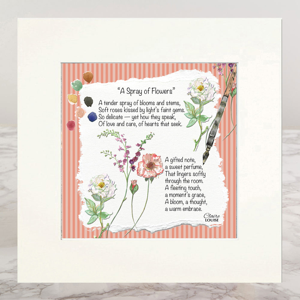 A Spray of Flowers Mounted Print