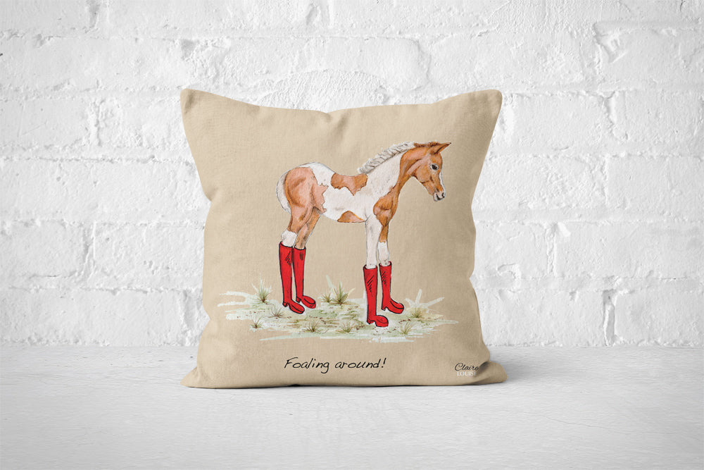 Foal in Boots Cushion