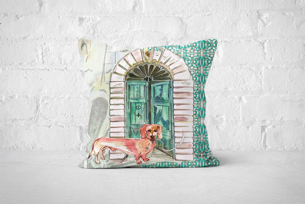 At Home With Dachshund Cushion