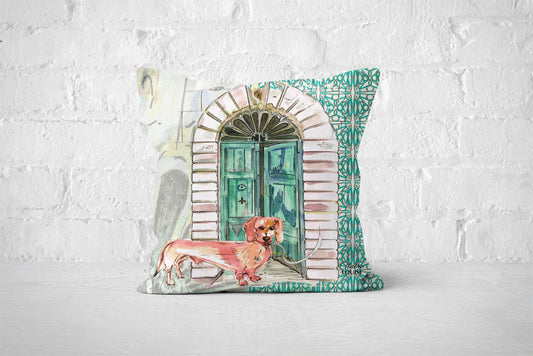 At Home With Dachshund Cushion