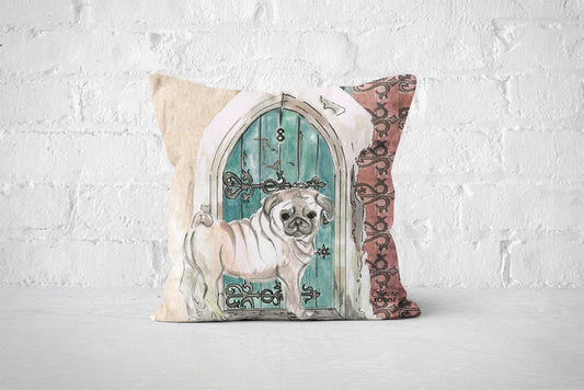 At Home With Pug Cushion