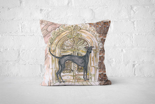 At Home With Greyhound Cushion