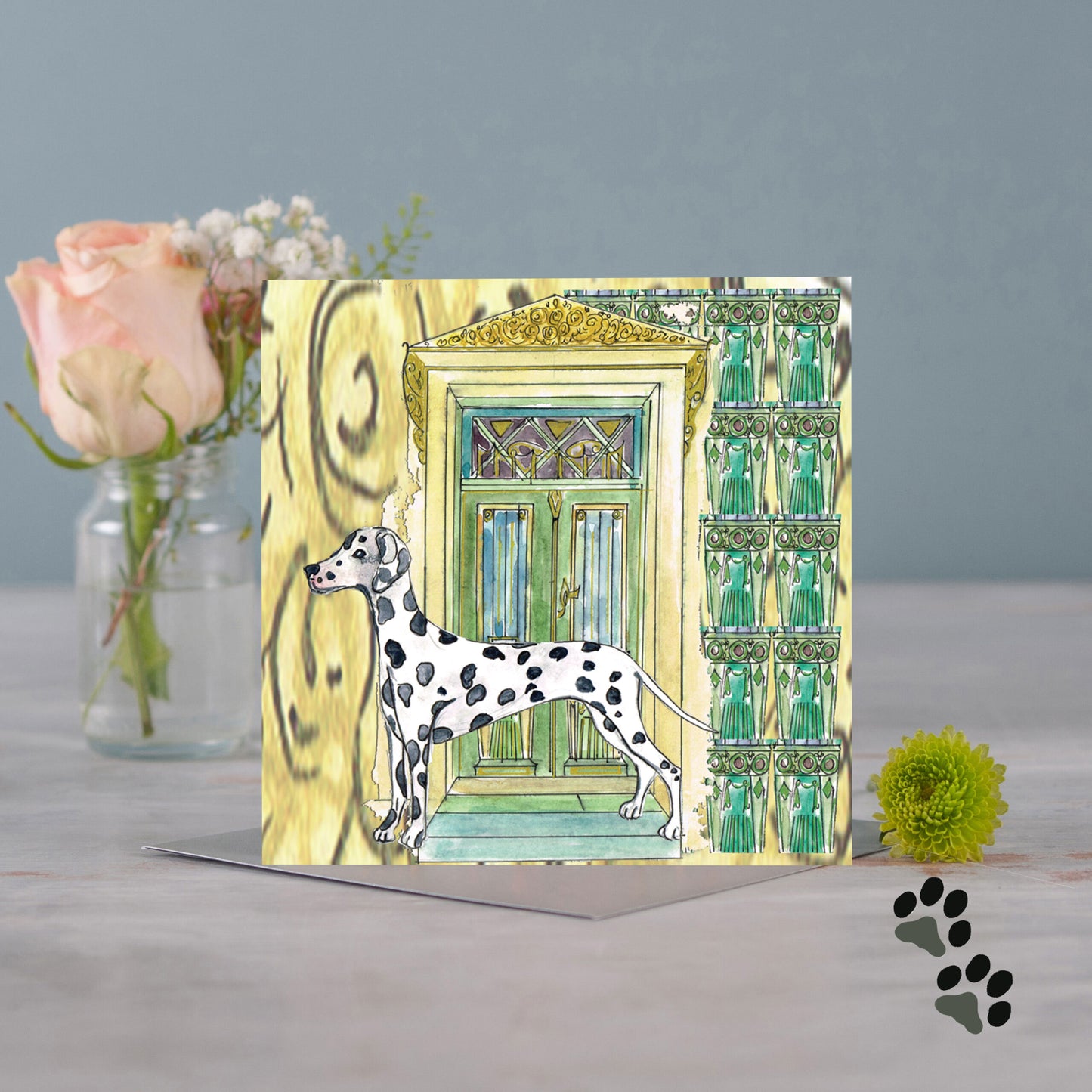 At home with dalmatian greeting card - Pack of 6