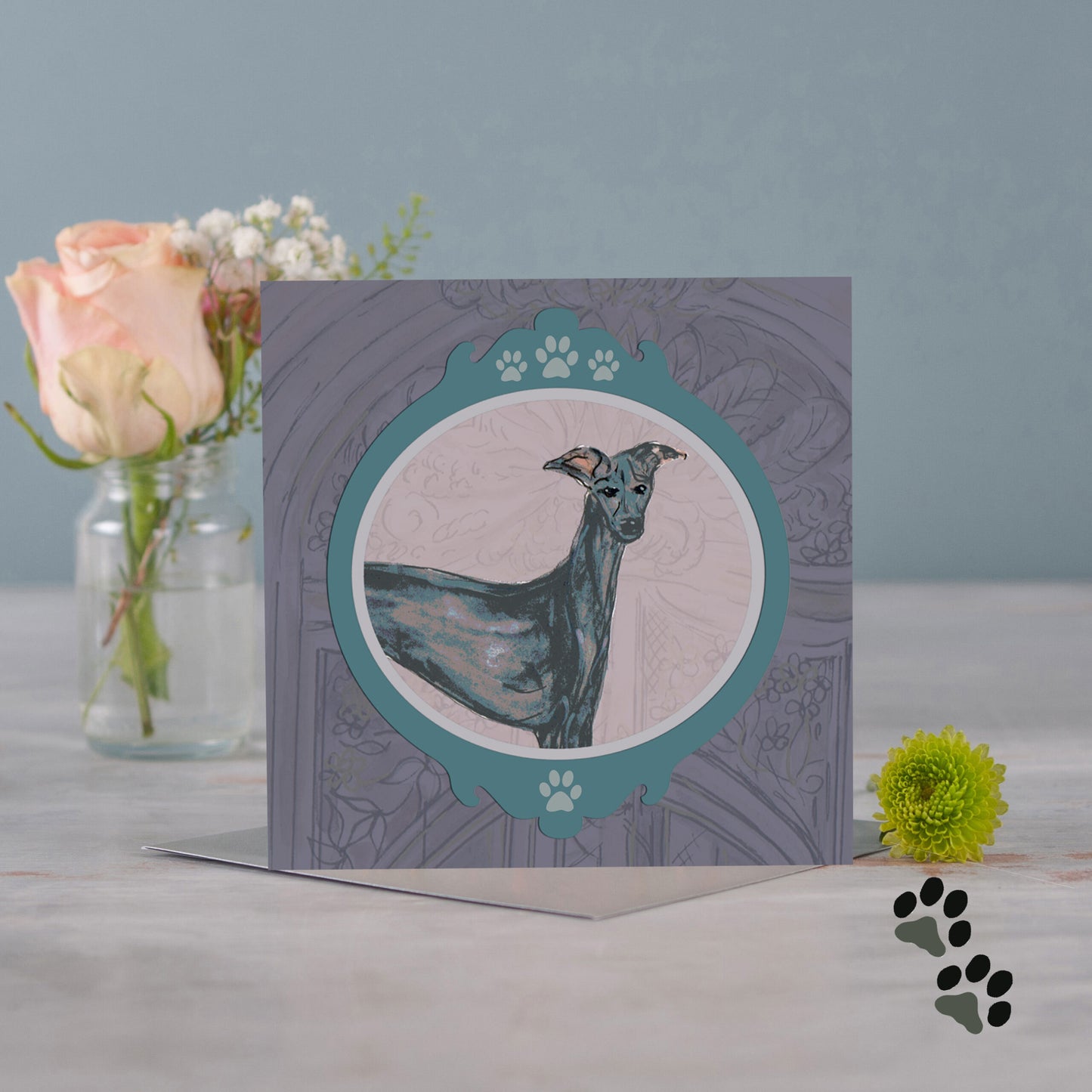 Picture this greyhound greeting card - Pack of 6