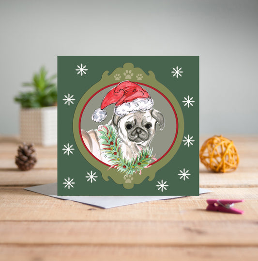 Pug Christmas Card - Pack of 6
