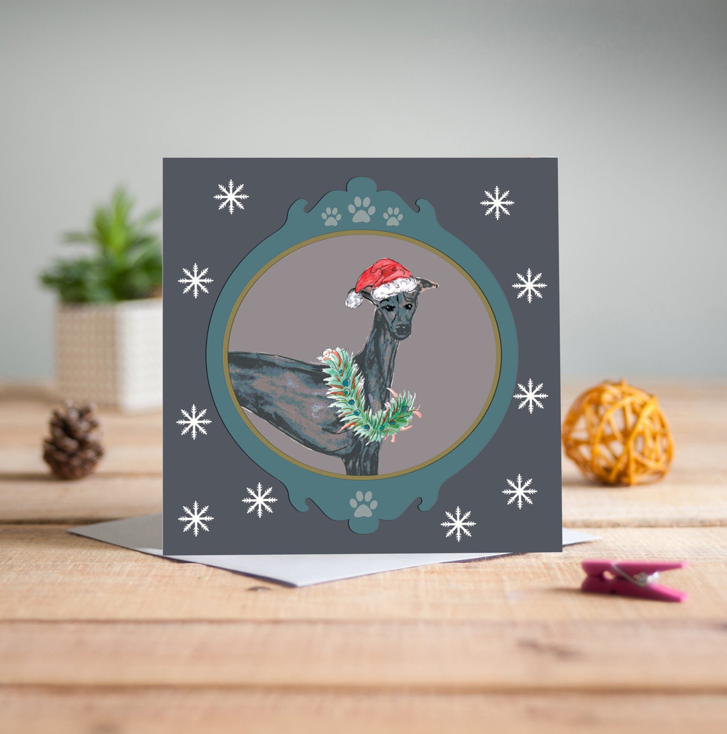 Greyhound Christmas Card - Pack of 6