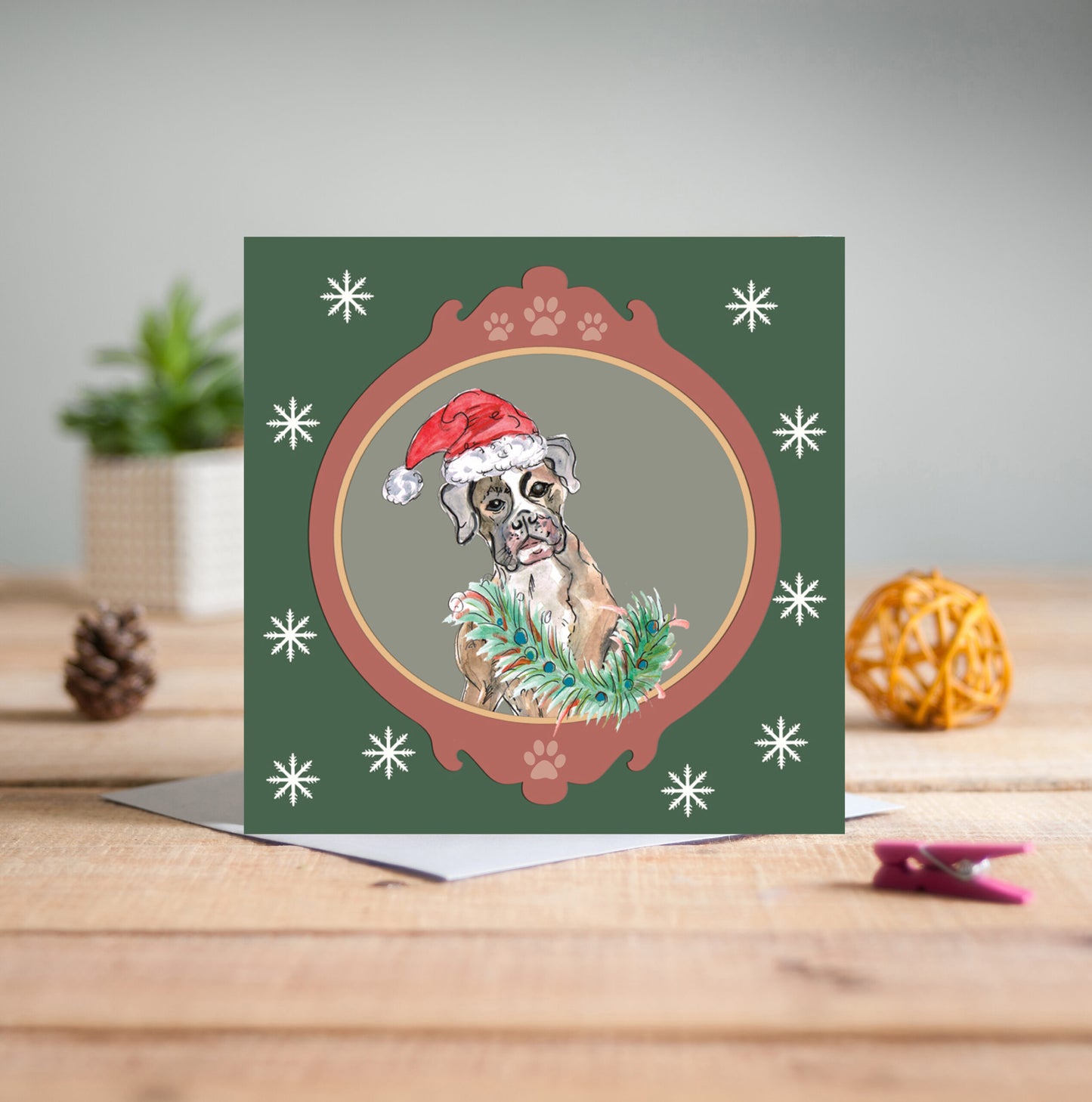Boxer Christmas Card - Pack of 6