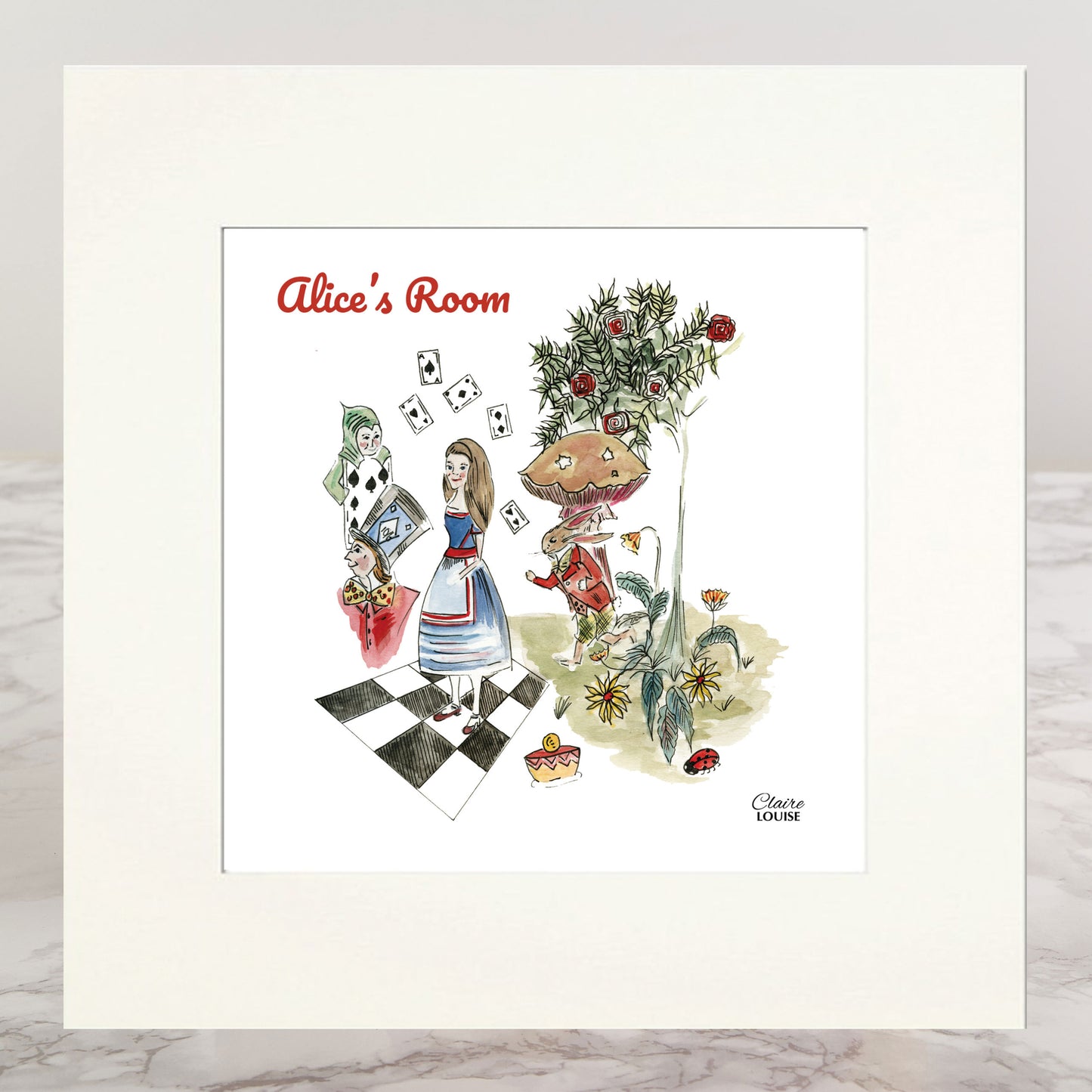 Alice In Wonderland Personalised Mounted Print