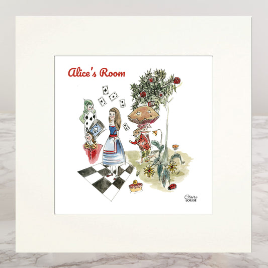 Alice In Wonderland Personalised Mounted Print