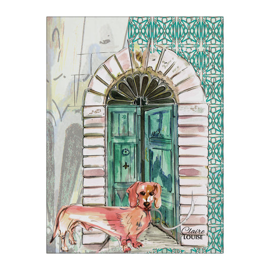 At Home With Dachshund Glass Wall Art