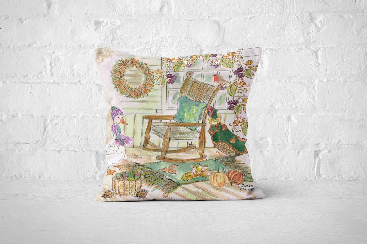 Autumn Visitors Cushion