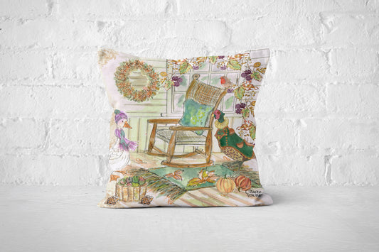 Autumn Visitors Cushion