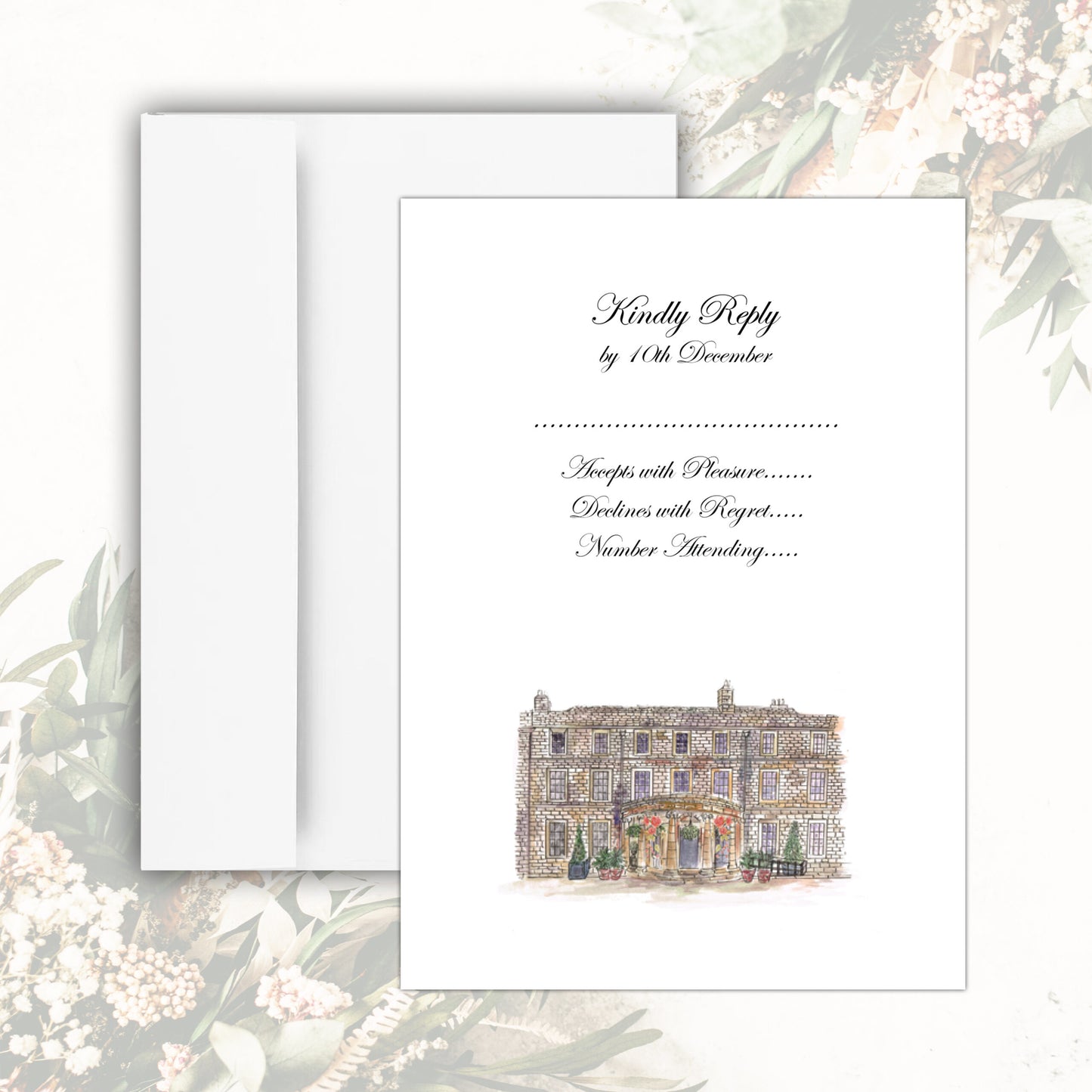 Beamish Hall RSVP Card (White)