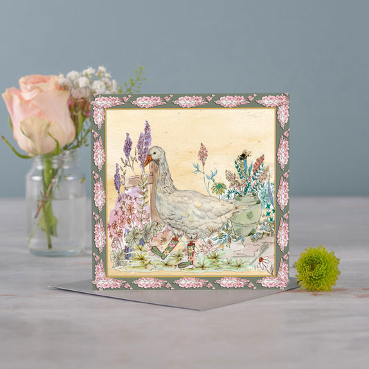 Goose Bouquet Boots Greeting Card - Pack of 6