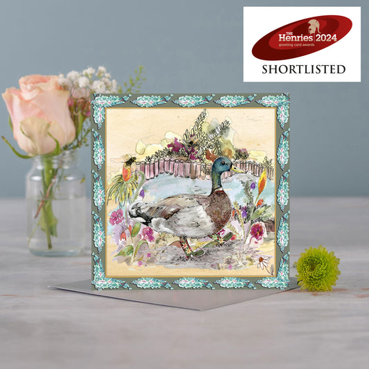 Duck Bouquet Boots Greeting Card - Pack of 6