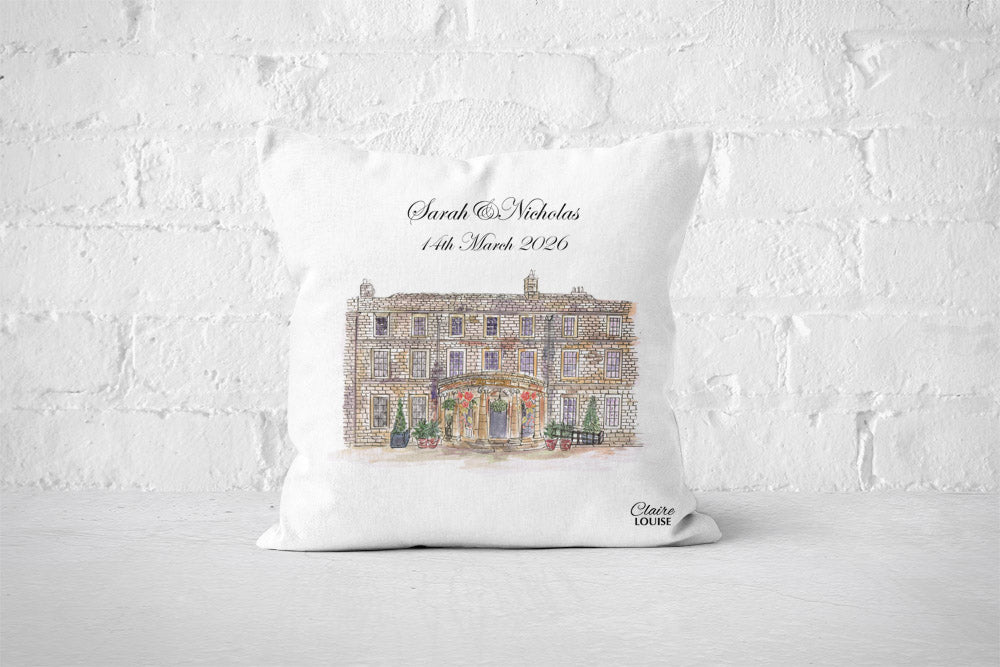Beamish Hall Wedding Cushion