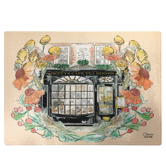 Bettys In Full Bloom Glass Chopping Board