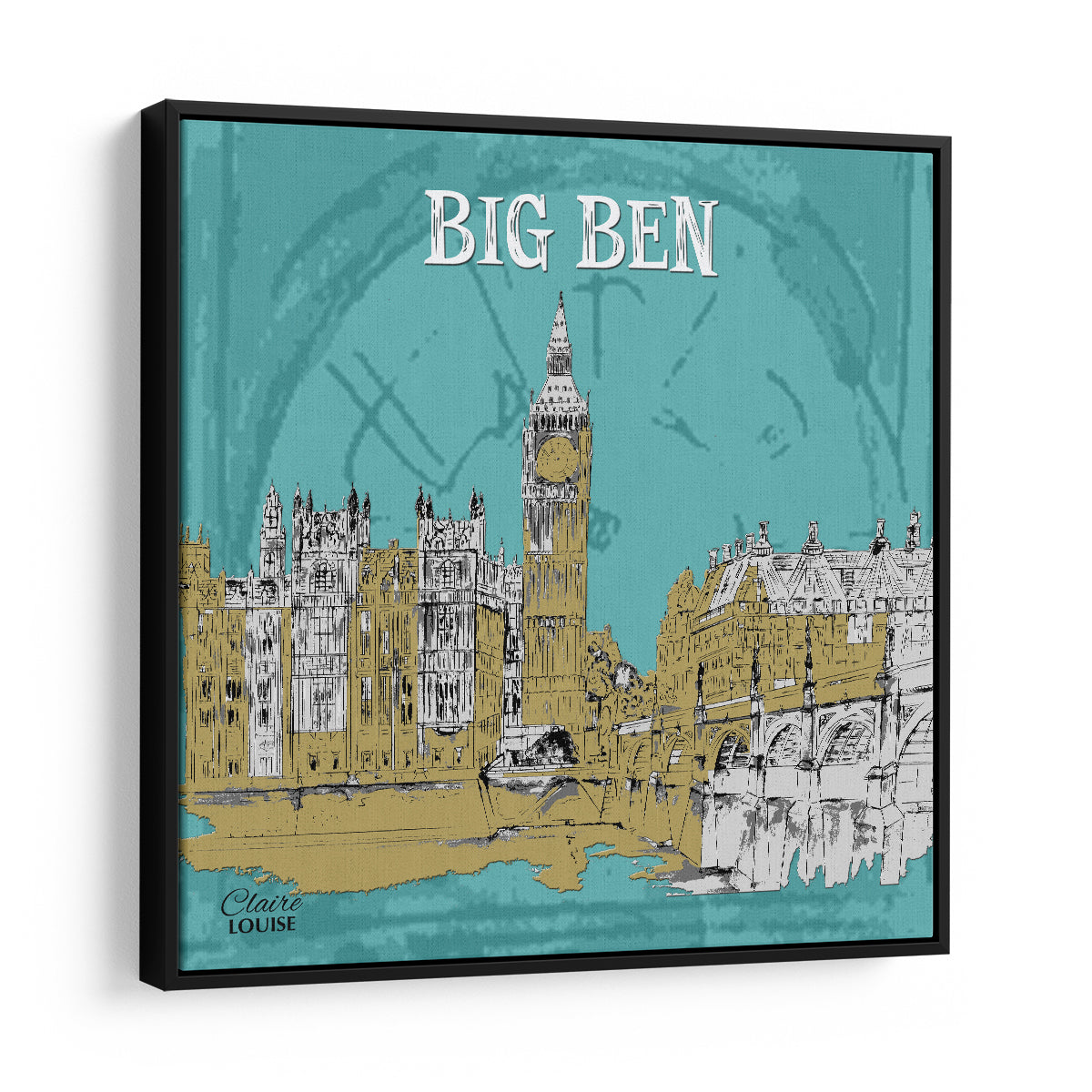 Big Ben Urban Icons Framed Canvas Print