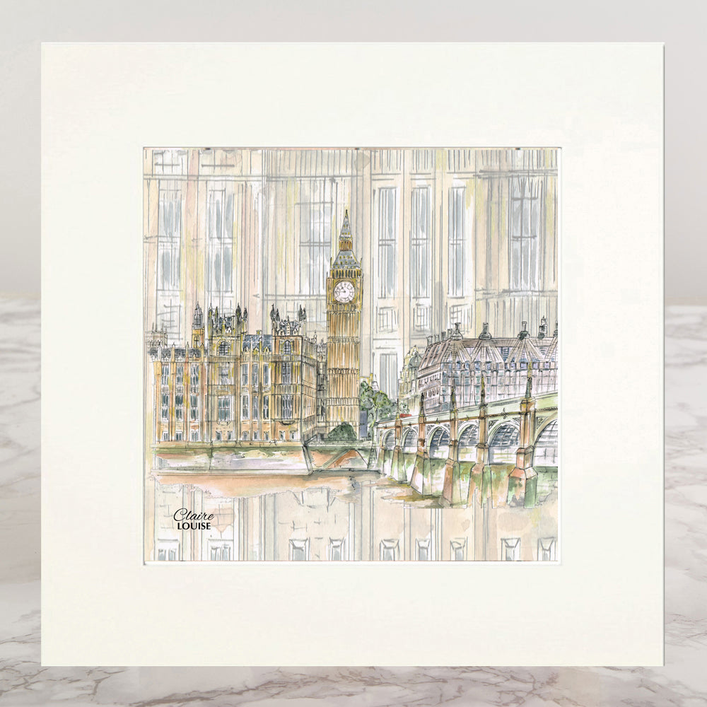 Big Ben & The Houses of Parliament Mounted Print