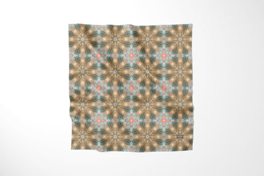 Boho Ecru Blue Scarf
