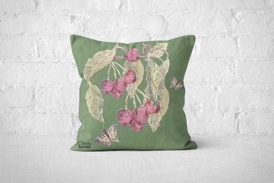 Botanical Watercress Cherries Cushion