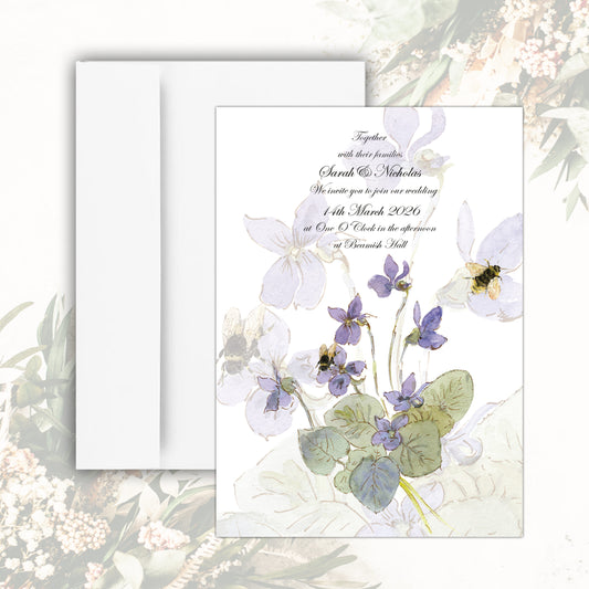 Morning Glories Wedding Invitation (White)