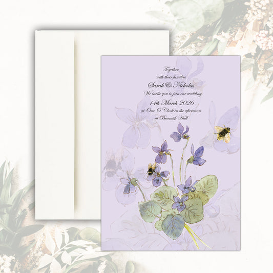 Morning Glories Wedding Invitation (Lilac)