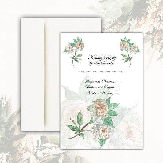 Botanical Rose RSVP Card