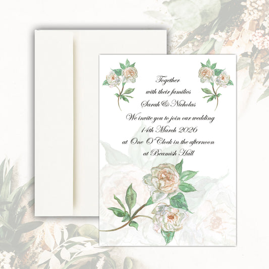 Botanical Rose Wedding Invitation