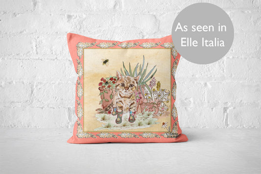 Pussycat Bouquet Boots Gift Cushion