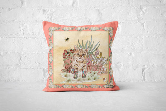 Pussycat Bouquet Boots Gift Cushion