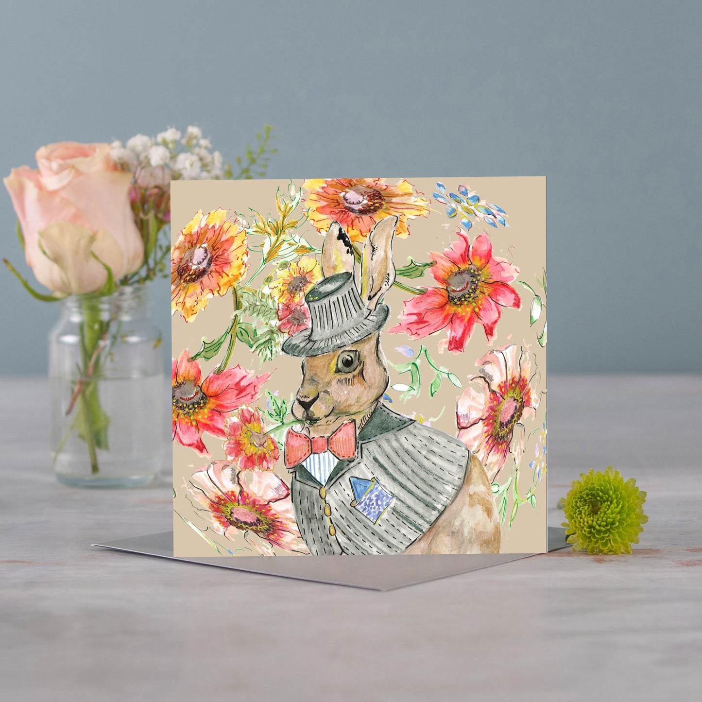 Cottage Hare Greetings Card - Pack of 6