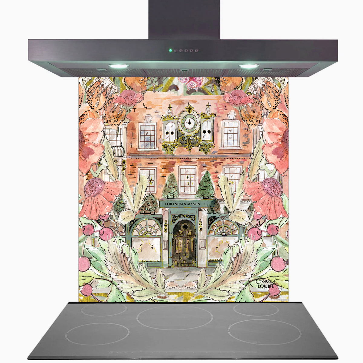 Fortnums in Full Bloom Kitchen Glass Splashback