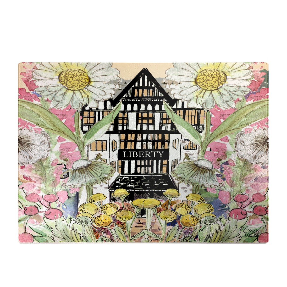 Liberty In Full Bloom Glass Chopping Board