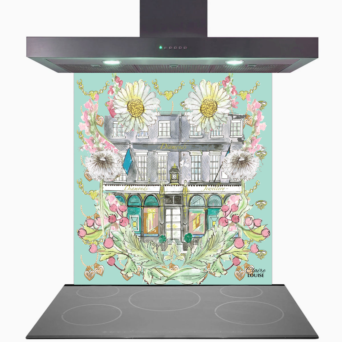 Tiffany in Full Bloom Kitchen Glass Splashback