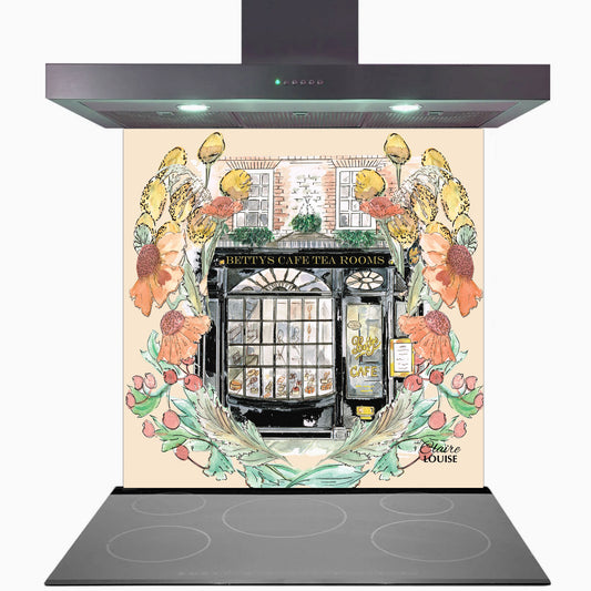 Bettys in Full Bloom Kitchen Glass Splashback