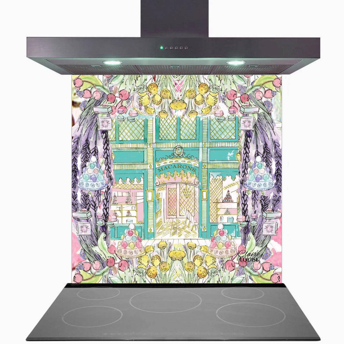 Laduree in Full Bloom Kitchen Glass Splashback