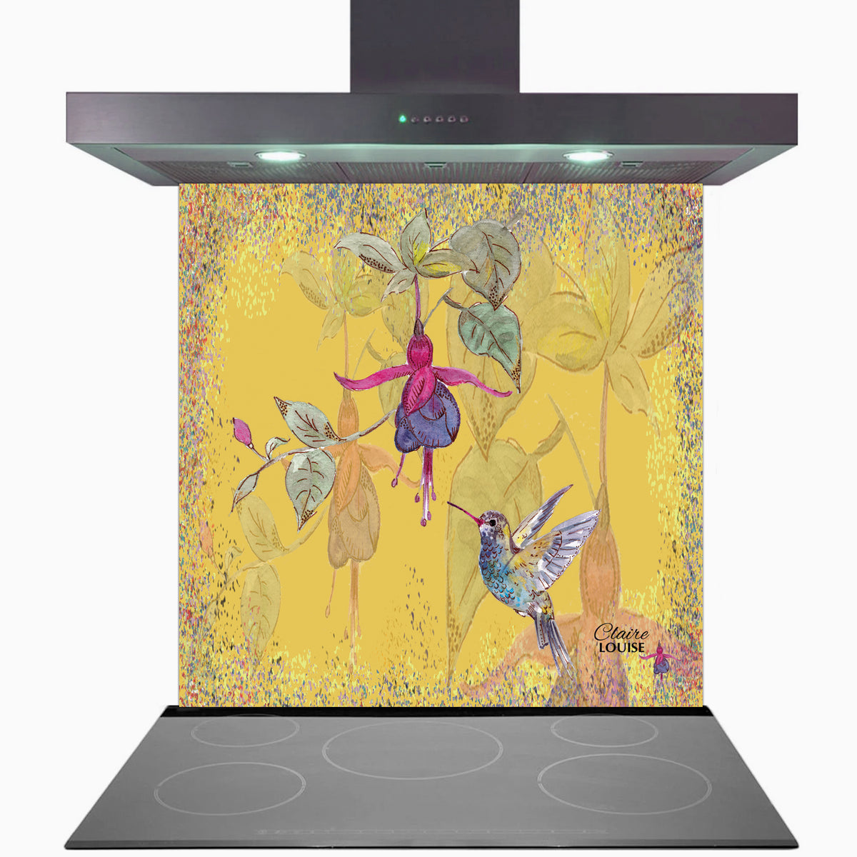 Powder Bloom Fuchsia Kitchen Glass Splashback
