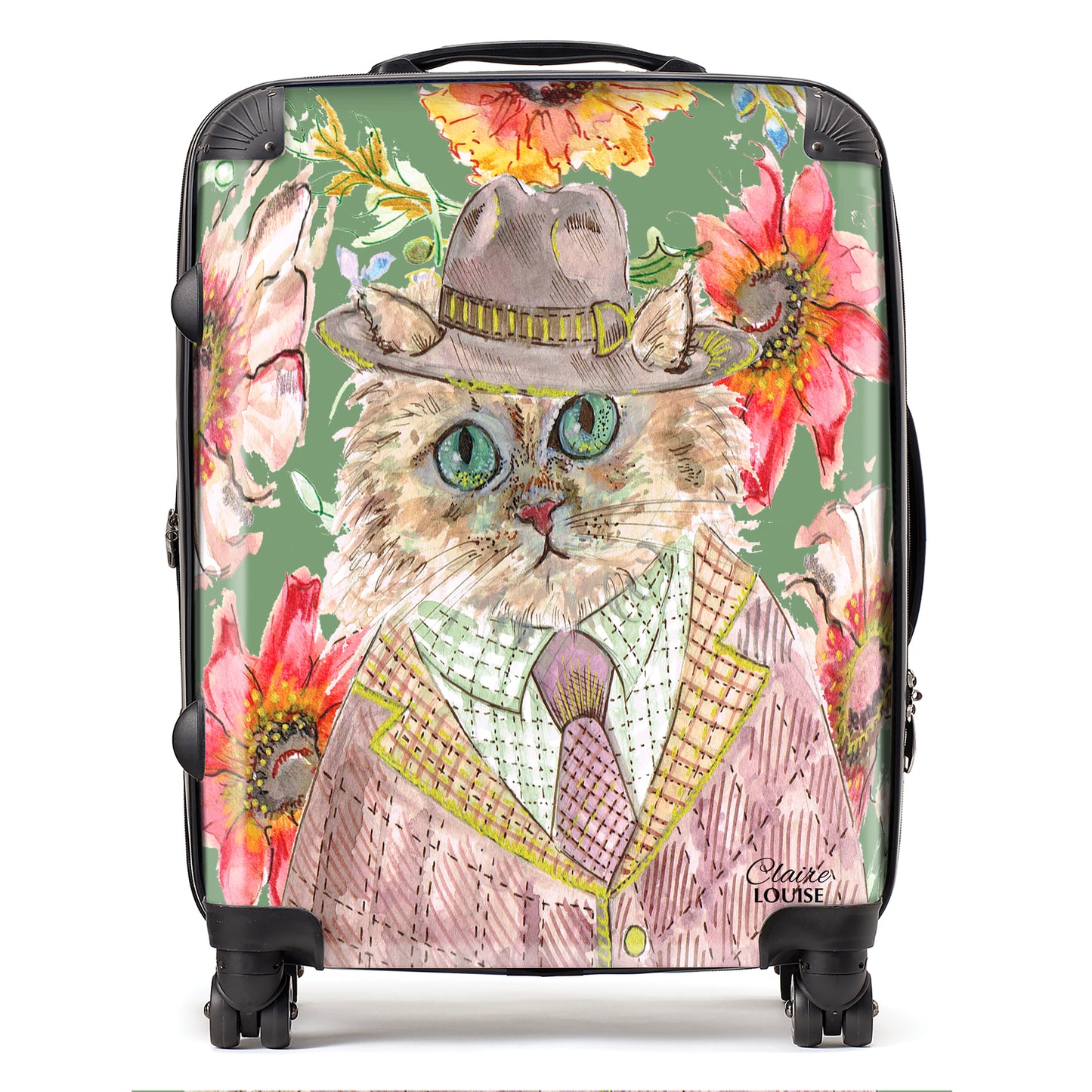 Cottage Floral Cat Suitcase Collection