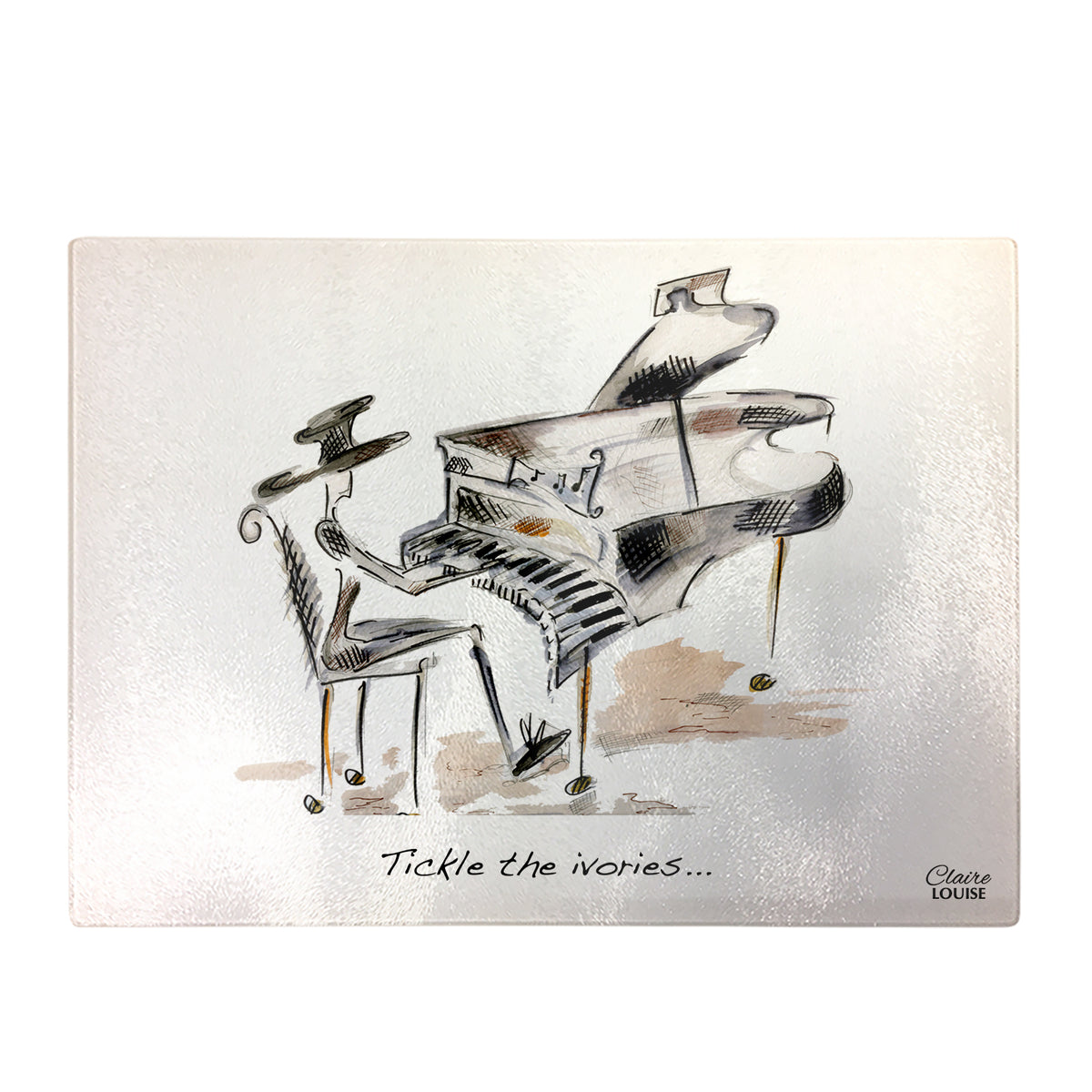 Tickle the Ivories Glass Chopping Board