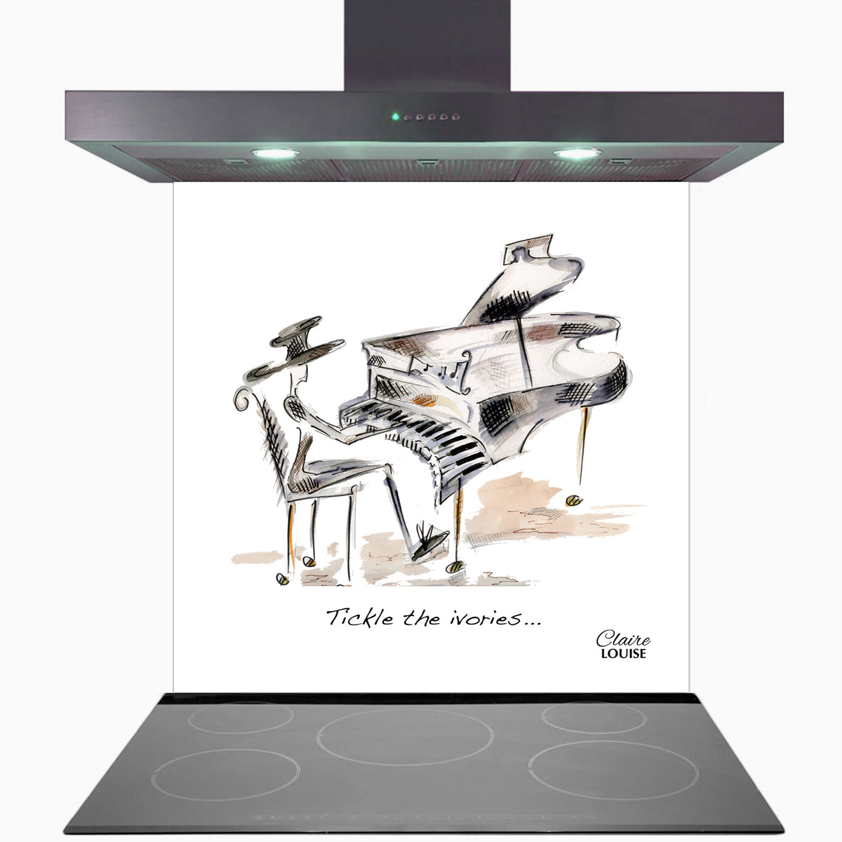Tickle The Ivories Kitchen Glass Splashback