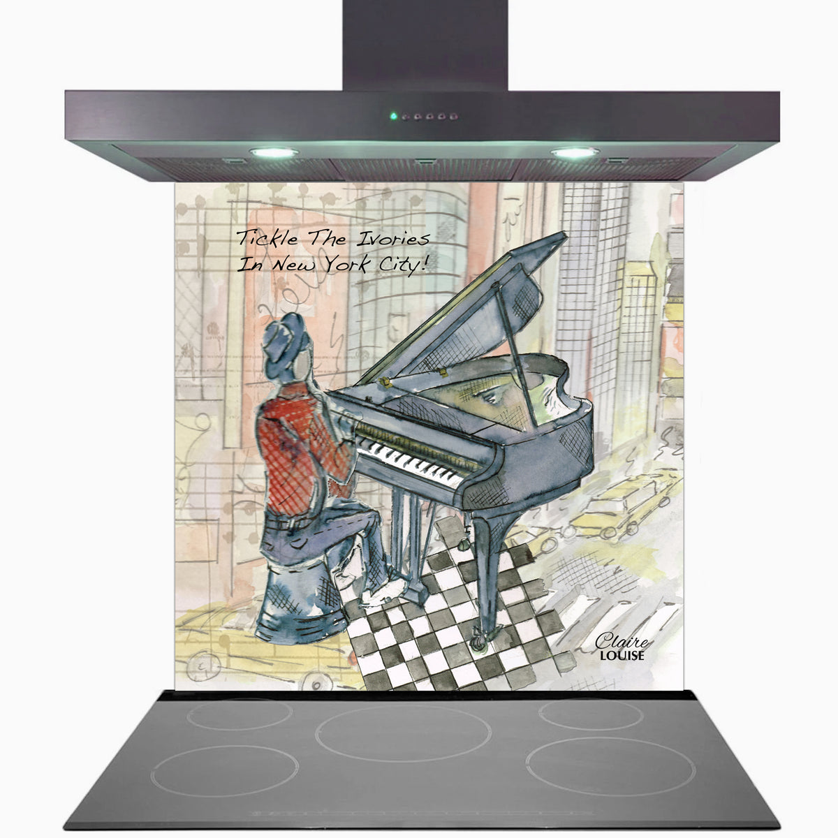 Tickle The Ivories In New York City Kitchen Glass Splashback
