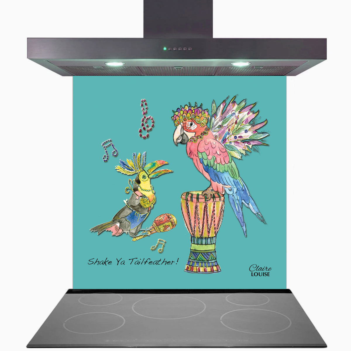 Shake Ya Tailfeather Kitchen Glass Splashback