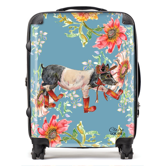 Whimsical Pig Suitcase Collection