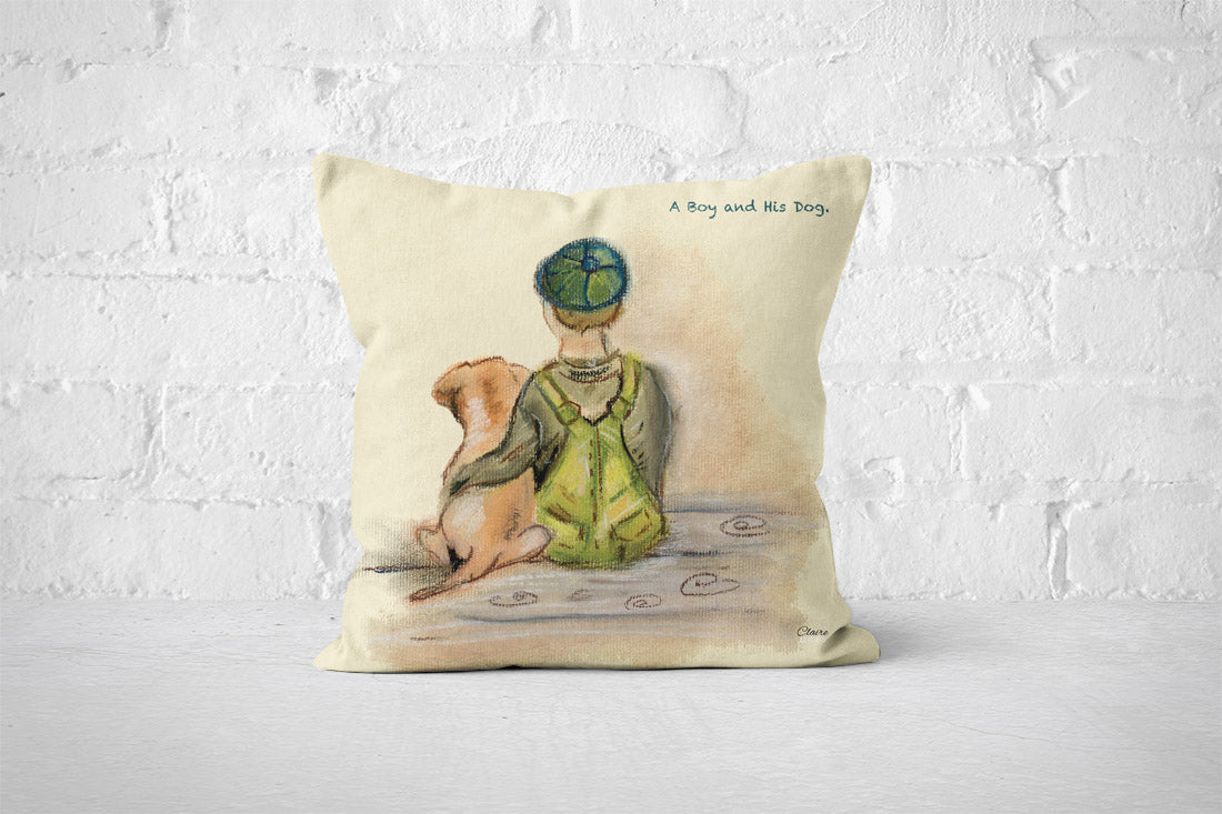 A Boy And His Dog Cushion