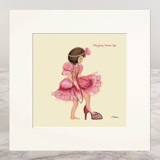 Playing Dress UP Mounted Print
