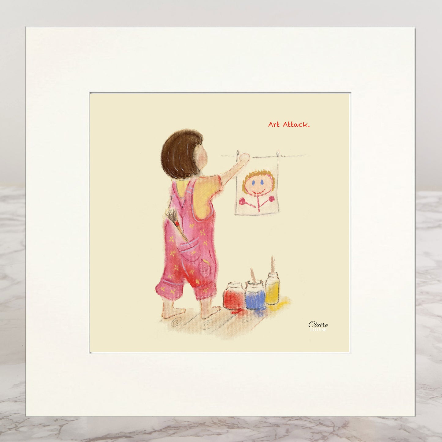 Art Attack Mounted Print