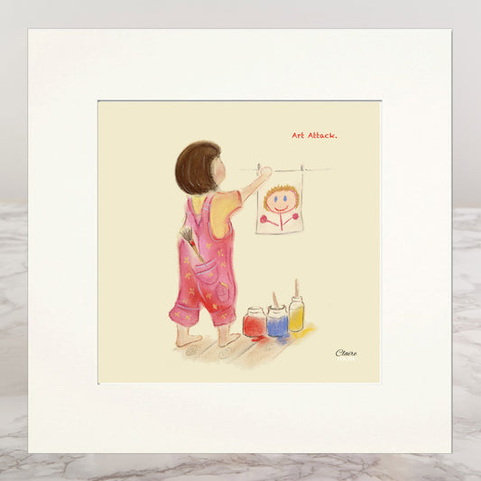 Art Attack Mounted Print
